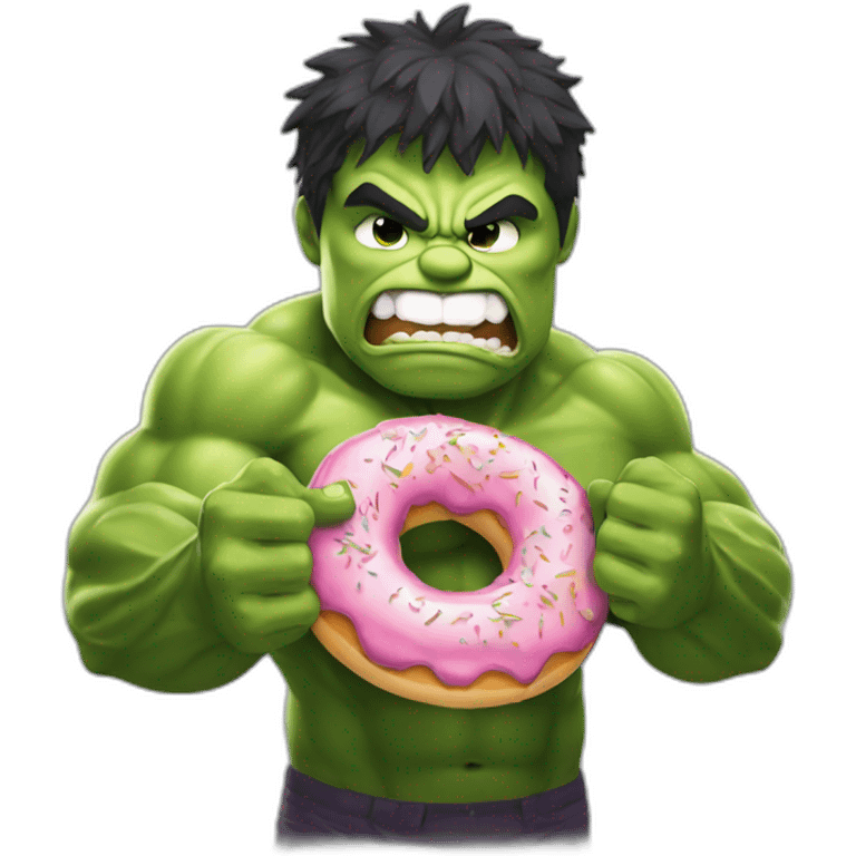 Hulk qui mange un donut emoji