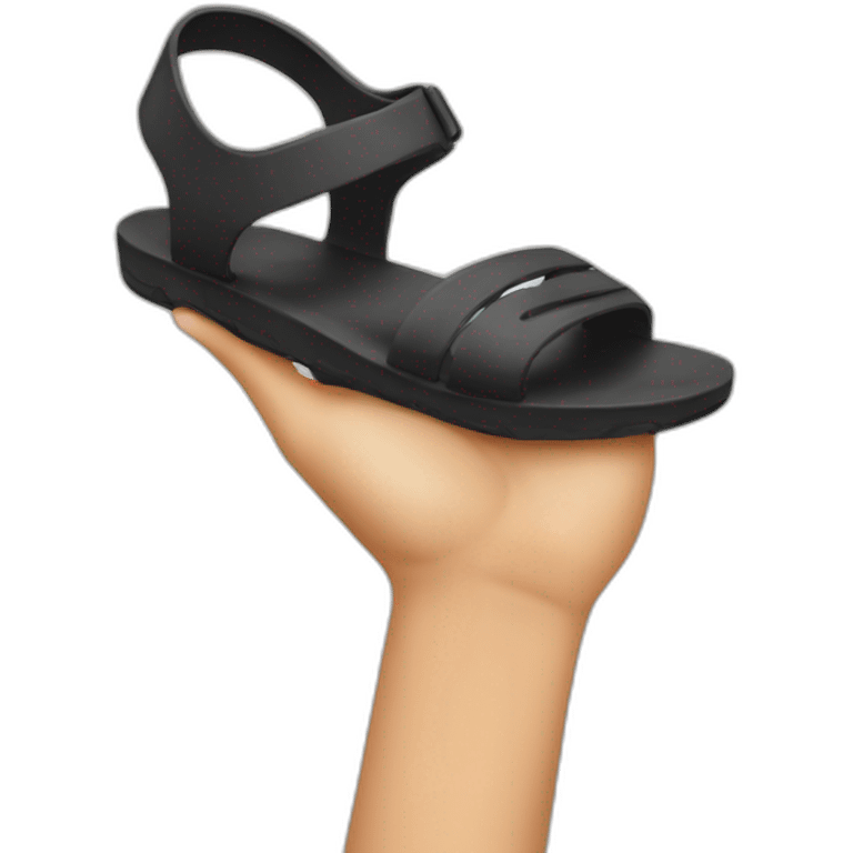 hand holding sandal emoji