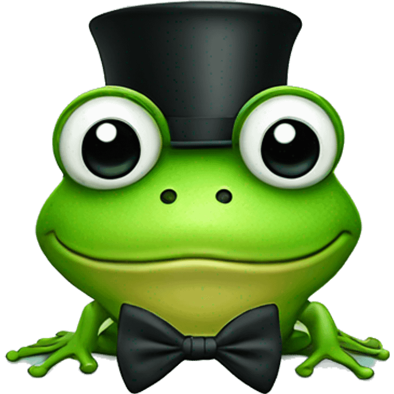 Frog with top hat and bow tie emoji