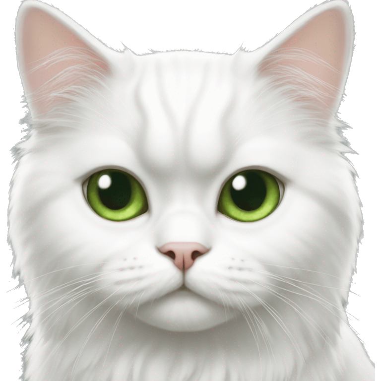 white persian cat what green eyes emoji