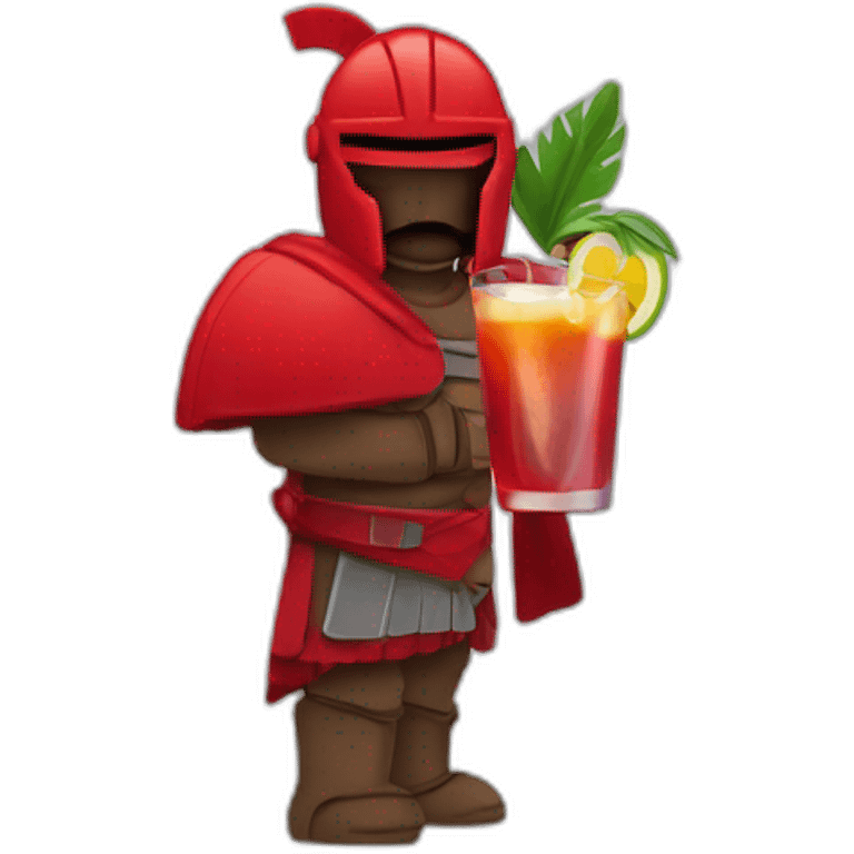 Red Spartans with a coktails emoji