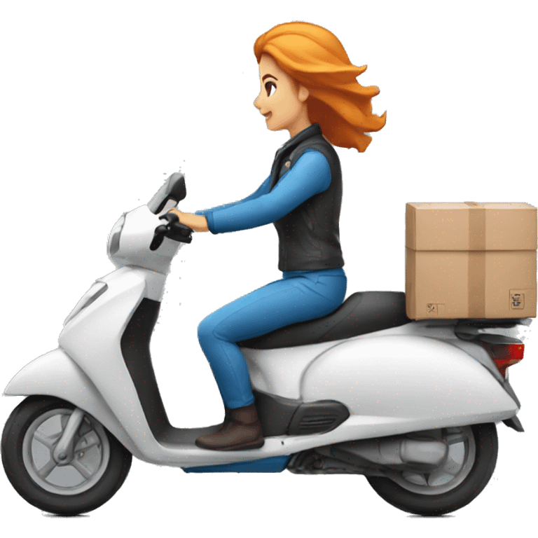 delivery moto woman driving emoji