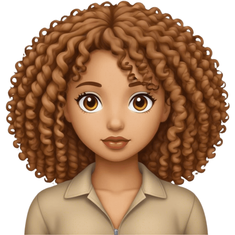 A mulatto girl with curly hair emoji