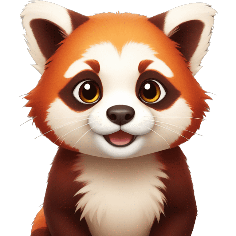 Cute red panda-ferret-hybrid full body emoji