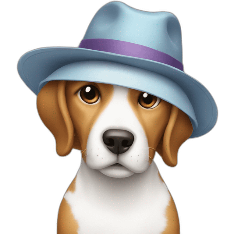 Dog in hat cat emoji