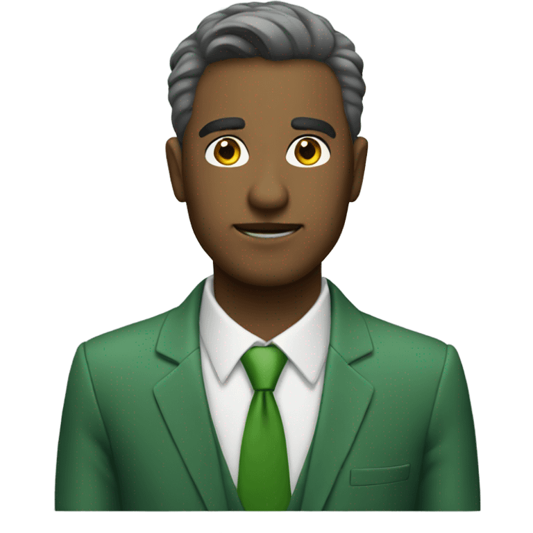 Office man with green suit emoji