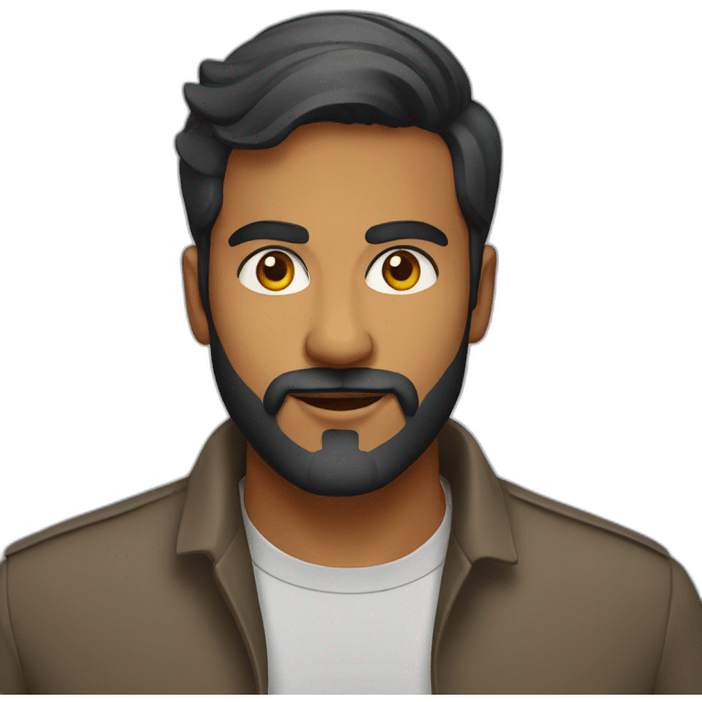 sri lankan handsome and smart guy with a beard emoji