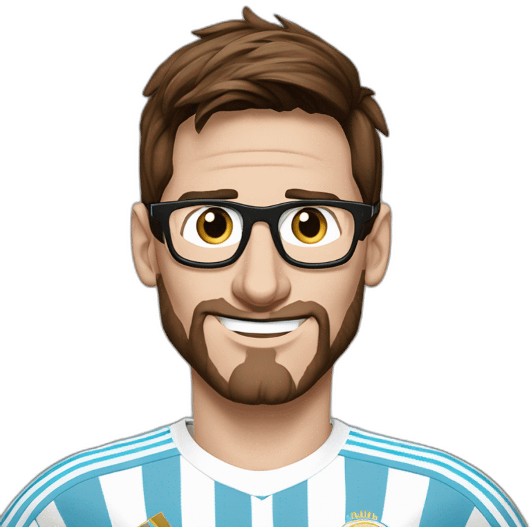 lionel messi con lentes de sol y la camiseta de argentina emoji