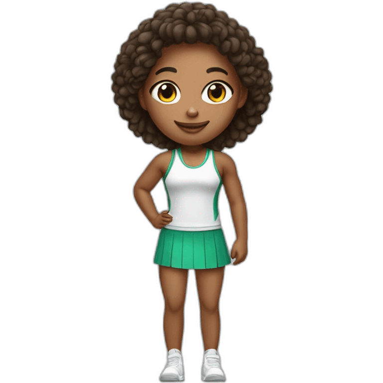 cute tennis player wearing a tank top and miniskirt emoji