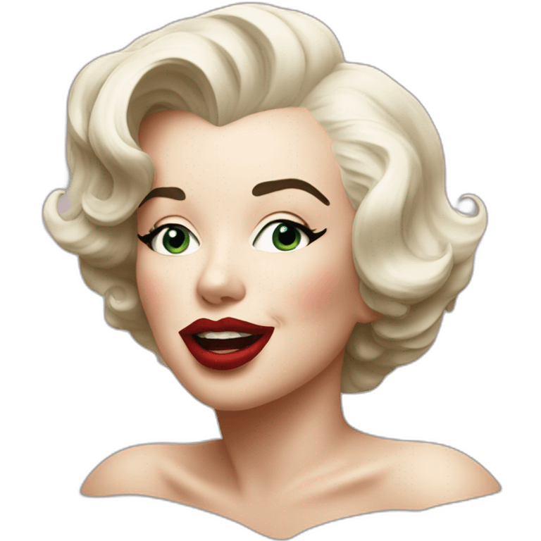 Marilyn Monroe kissing face emoji