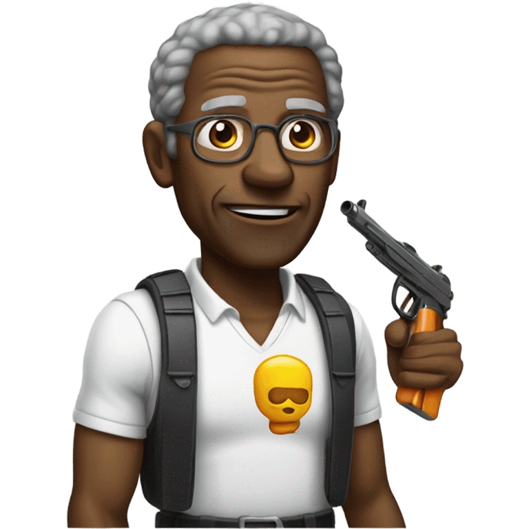 A old black dude with a watergun emoji