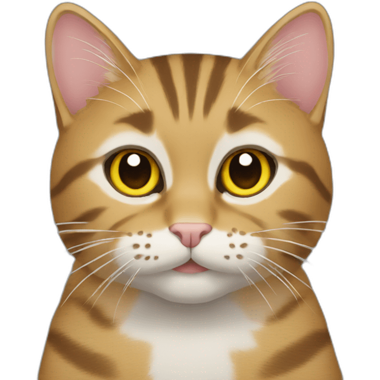 a tabby cat is typing code emoji