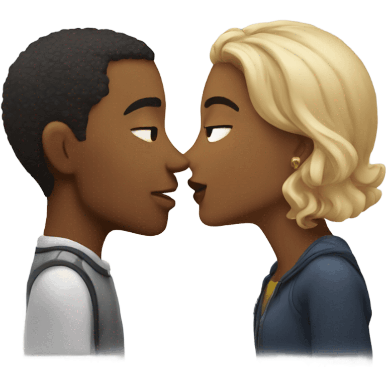 Couple doing kiss each other  emoji