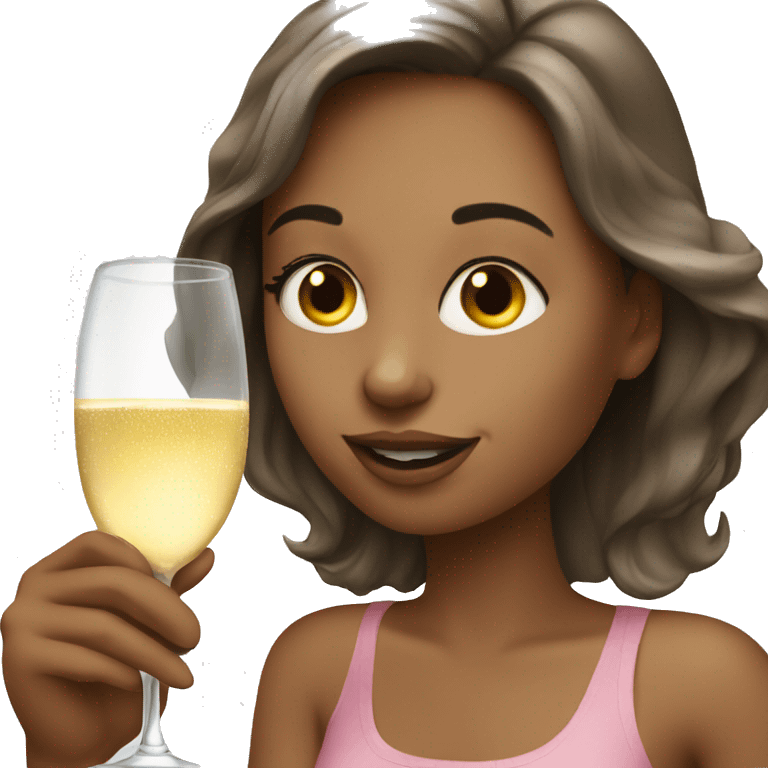 girl drinking champagne  emoji