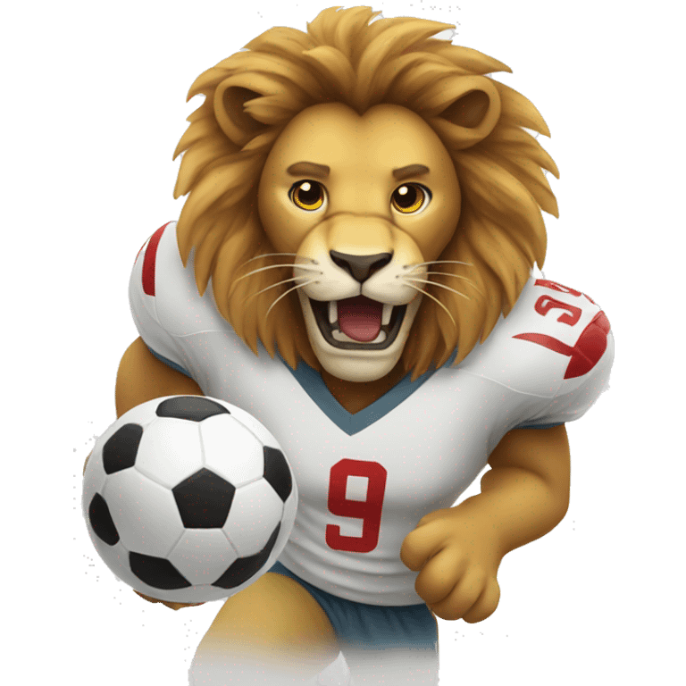 Lion playing football  emoji