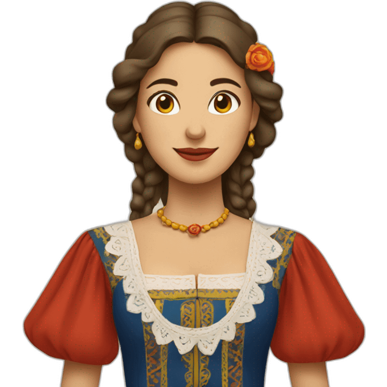 Woman in traditional Valencian dress from Valencia Spain emoji