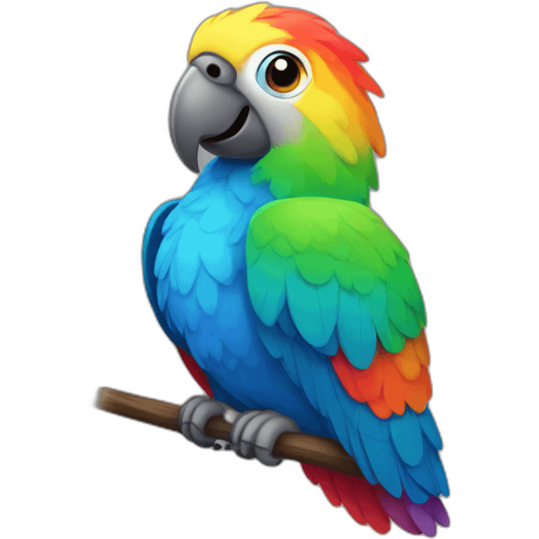 rainbow colored parrot emoji