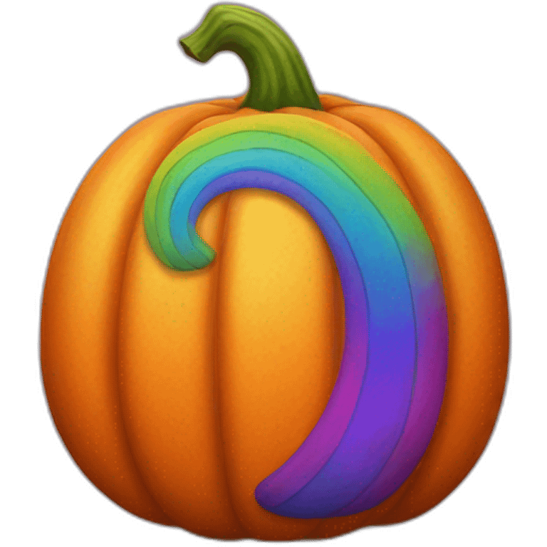 Rainbow pumpkin emoji