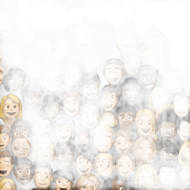 group of happy customers emoji