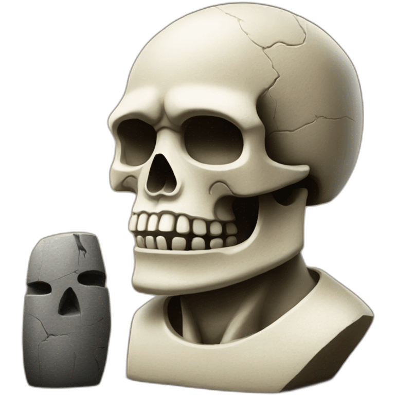 Skull+moai statue  emoji