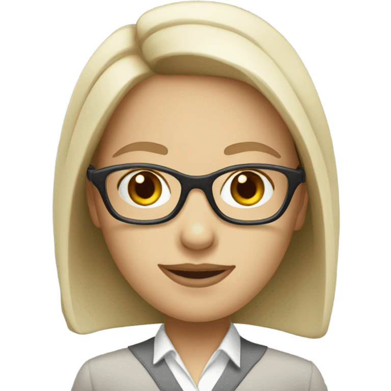 Pale Call center lady glasses  emoji