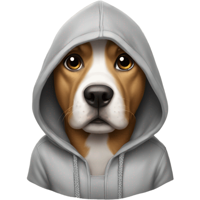 Dog wearing a hoodie emoji