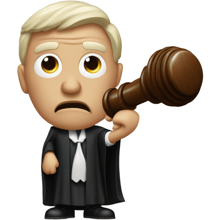 angry judge with hammer emoji