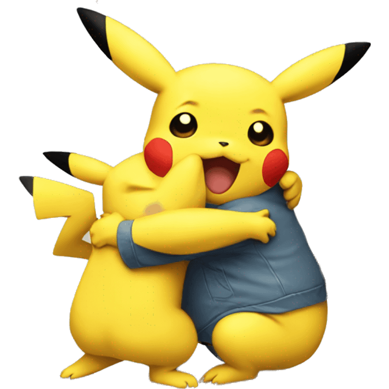 Pikachu hug Pikachu emoji