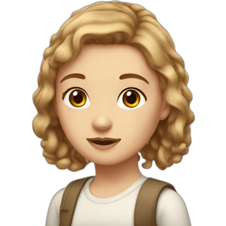 Matilda white with light brown hair emoji