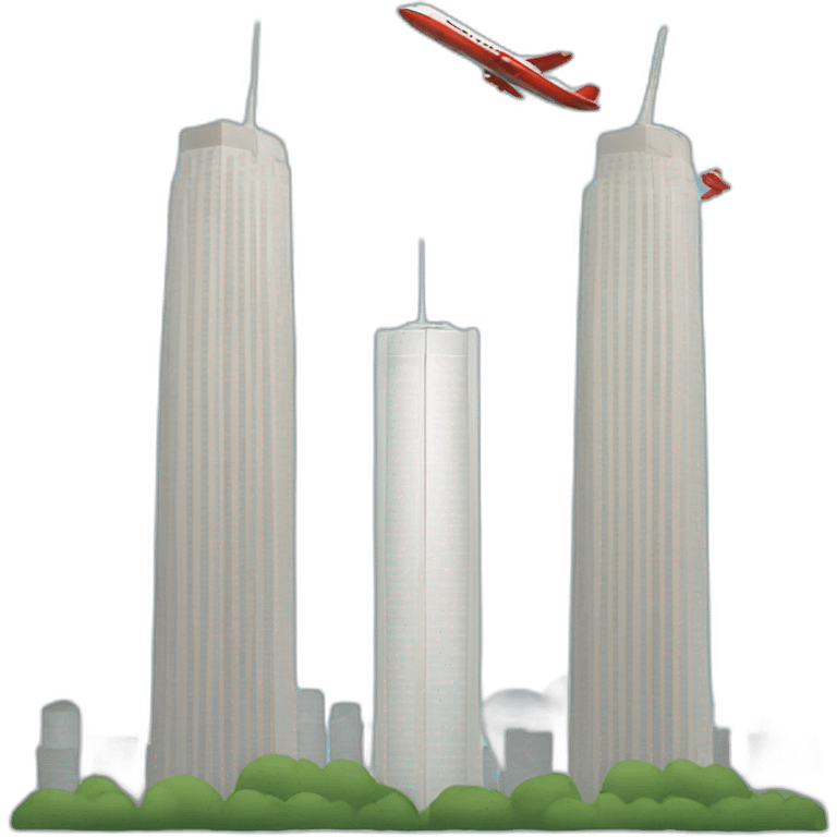 Plane and twin tower emoji