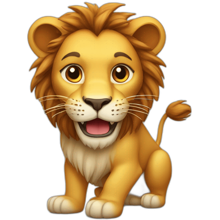 Lion sur un chat emoji