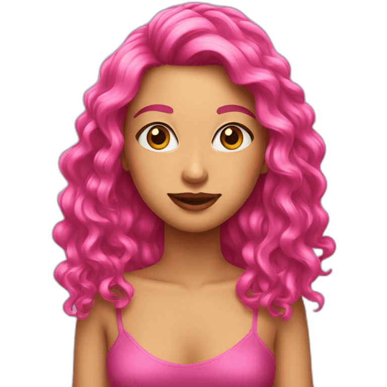 Cabelo rosa emoji