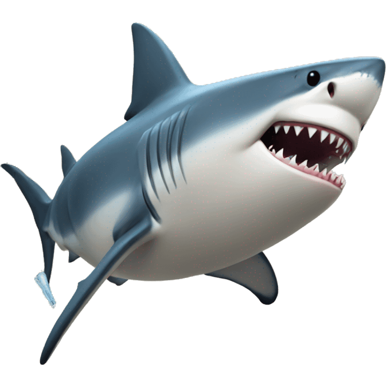 A shark eating  emoji