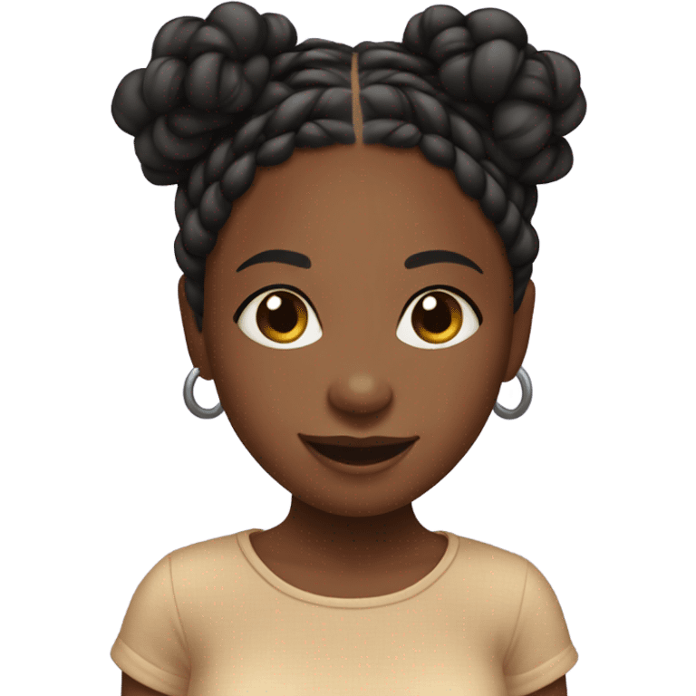 Cute black girl with knotless braids emoji