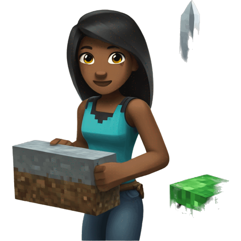 girl playing minecraft emoji