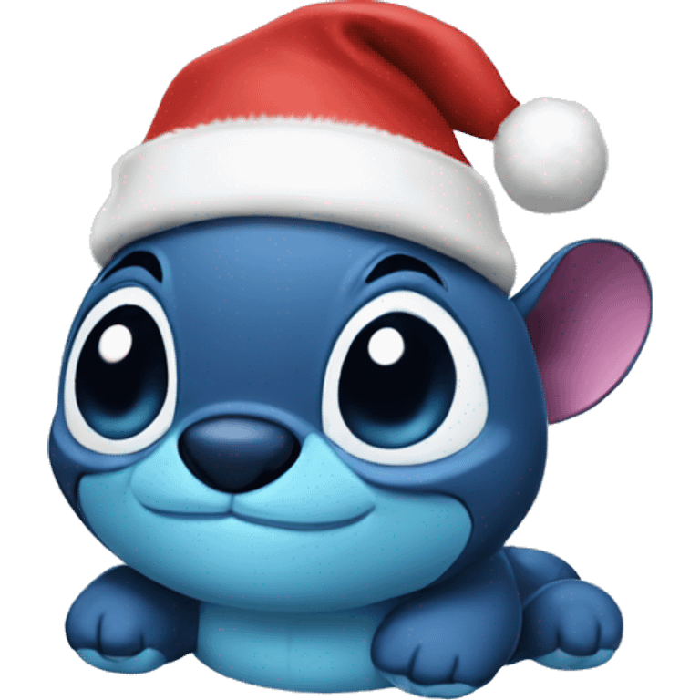 Stich with santa hat emoji