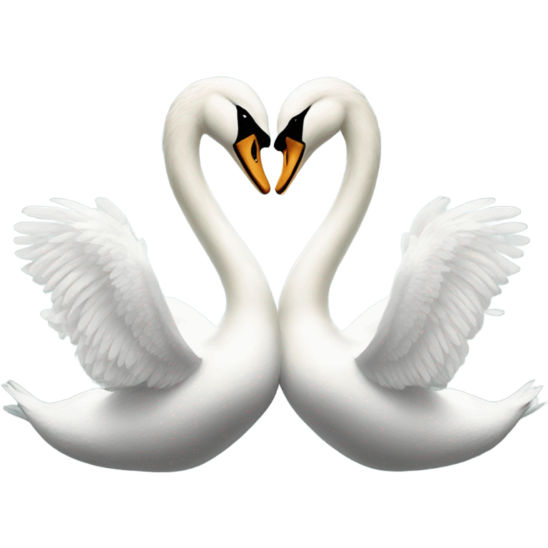 White swans making heart emoji