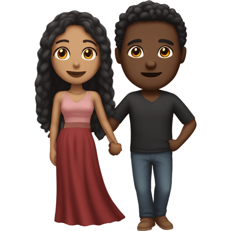 Lightskin man with a dark skin woman in love  emoji