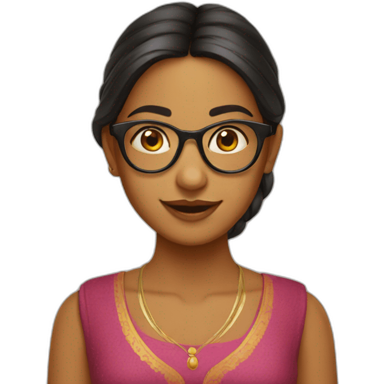 Indian fair girl in specs  emoji