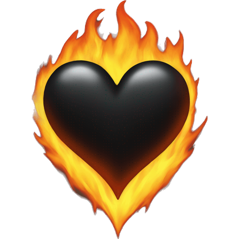 Black Heart on fire  emoji