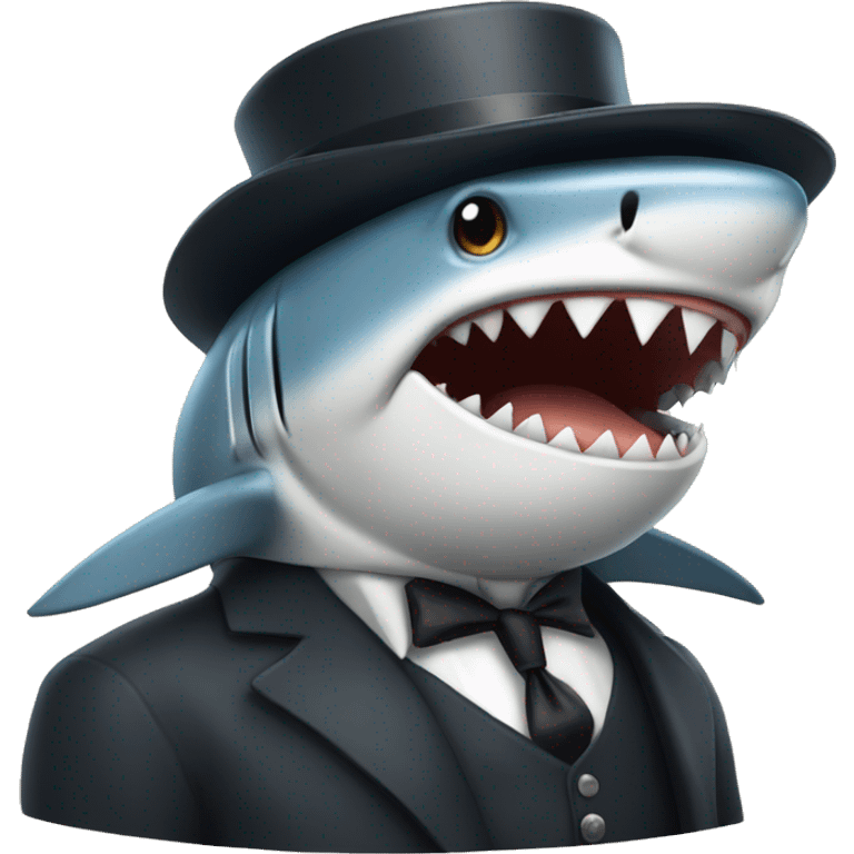 shark with tophat emoji