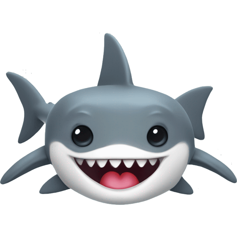 Cute hammer head shark with heart eyes emoji