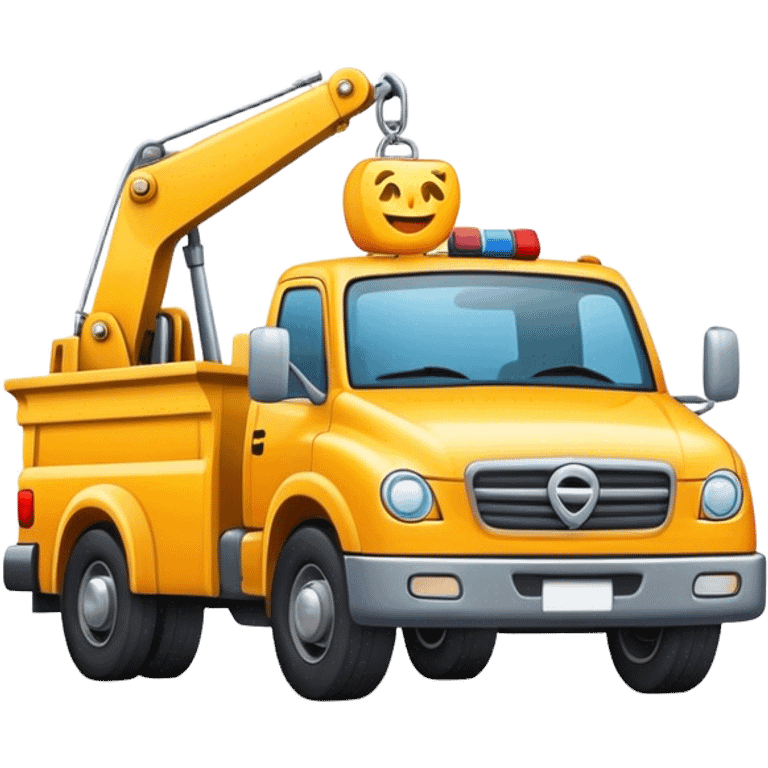 An emoji showing a tow truck offering roadside assistance emoji