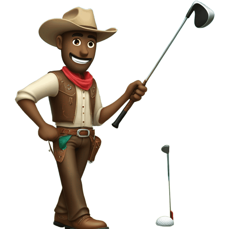 cowboy playing golf emoji