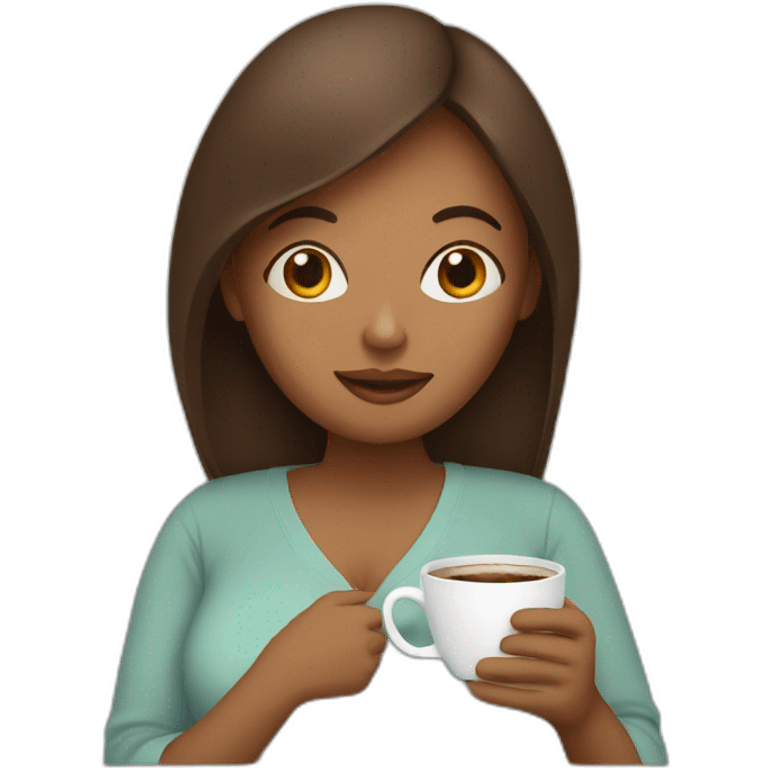 Pregnant woman with coffee emoji