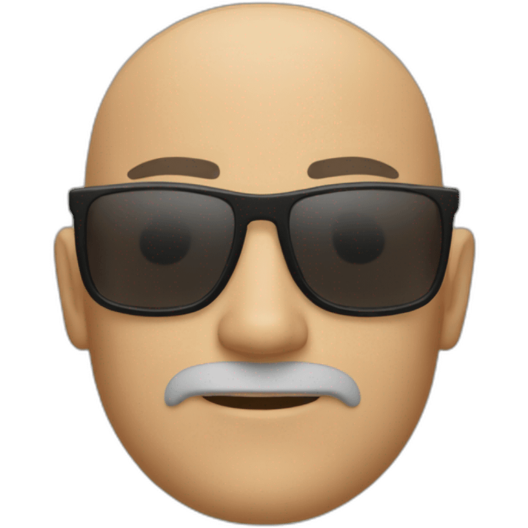 bald man with a goatee and sunglasses emoji