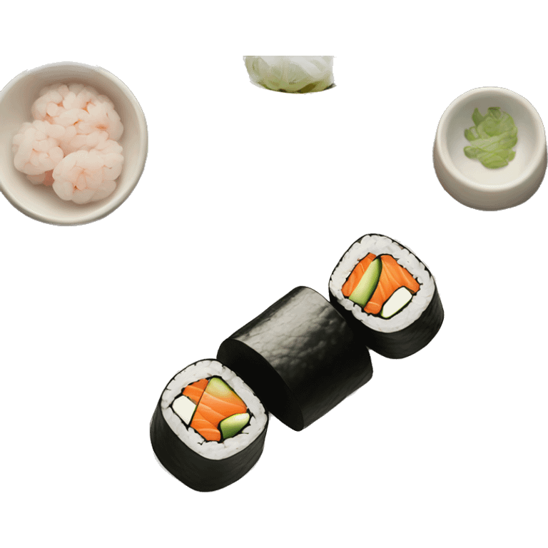 sushi rolls on a stylish plates emoji