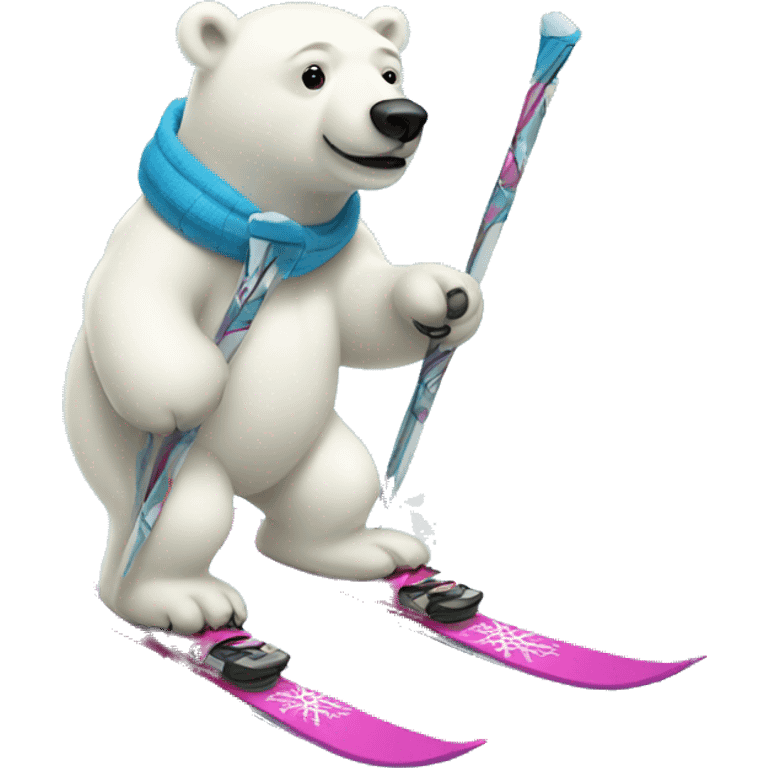 Polar bear on skis emoji