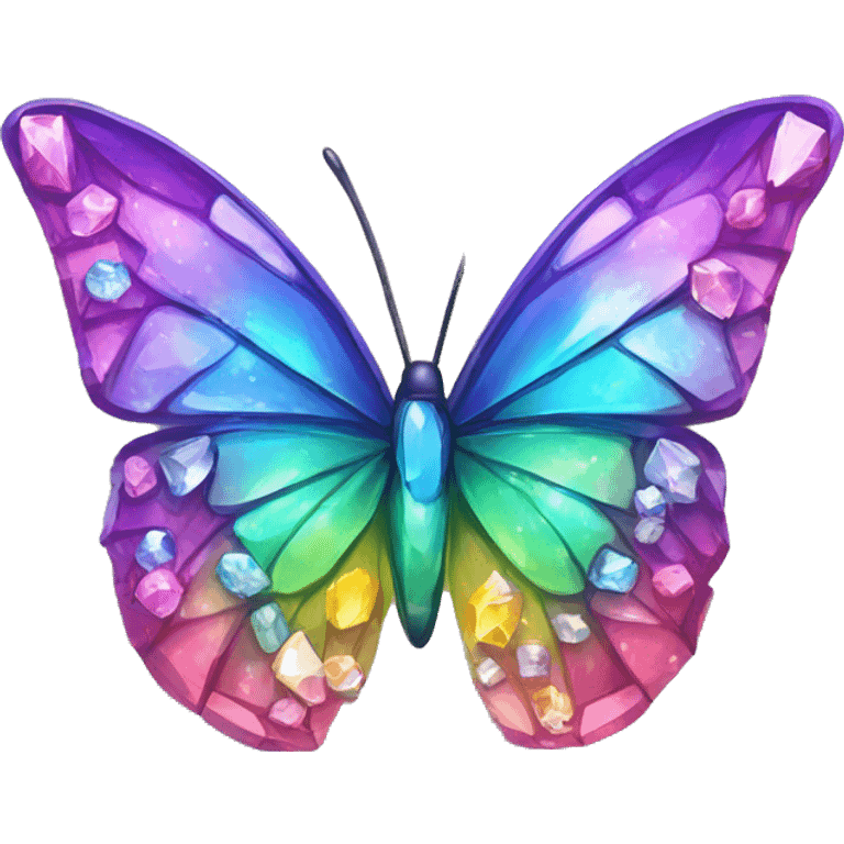 One Rainbow-Diamond-Gem-Butterfly-Crystal-Fly emoji