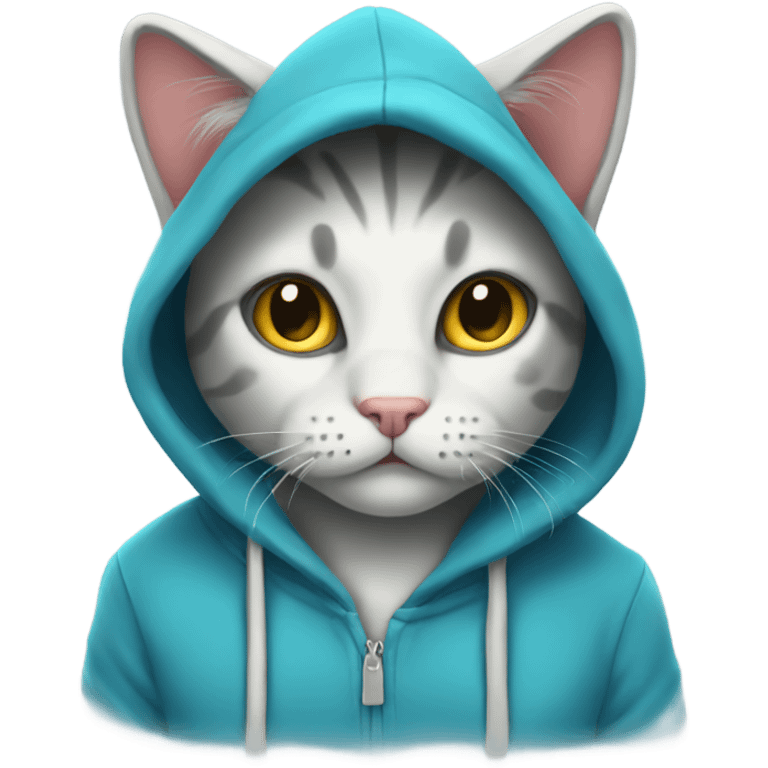 Kitty wearing a hoodie  emoji